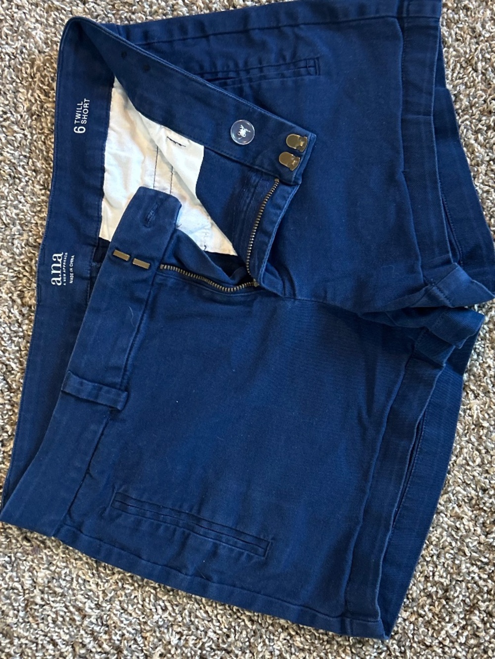 navy blue twill shorts